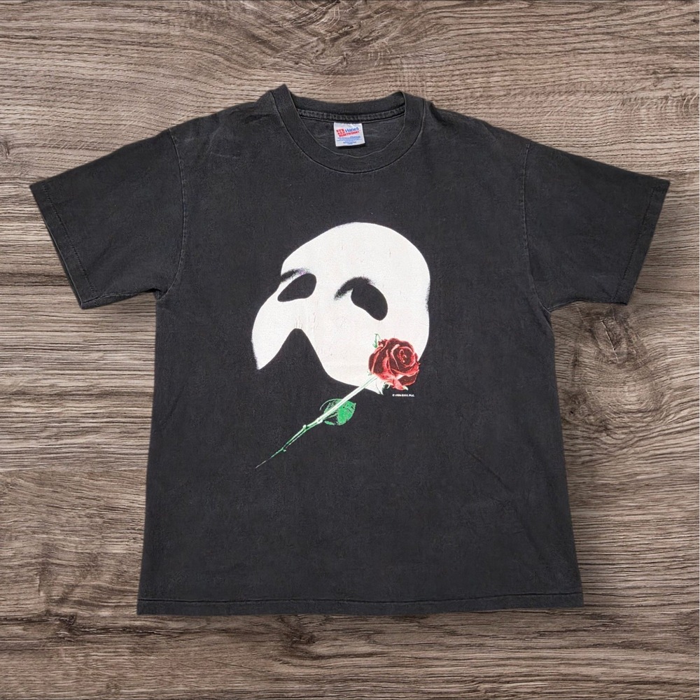 Vintage Phantom of the Opera T Shirt Hanes Heavyweight Black Large Single Stitch